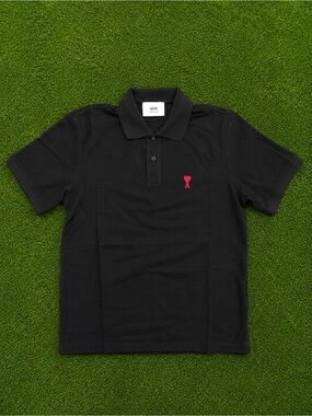 AMI Paris Ami De Couer Black Polo Shirt (L)